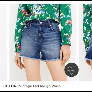 Loft denim cutoff shorts